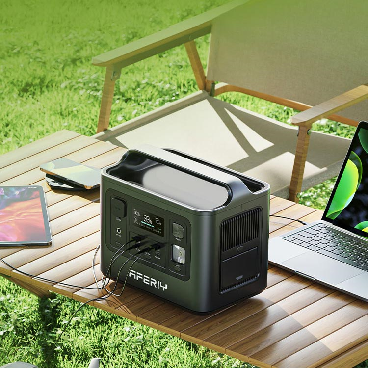 Aferiy AF P010 Portable Power Station 800W/1600W LiFePO4 Battery 512Wh - Solar Generator for Camping, RV, Emergency Backup & Outdoor Adventures