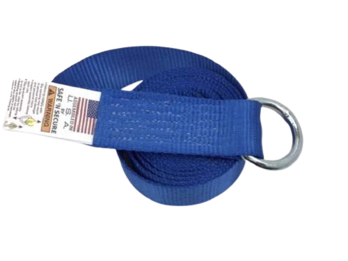 8 Feet Blue Lasso Straps with Heavy-Duty Steel O Rings | Pack of 12 | Perfect for Securing Cargo, Bundling Equipment & Outdoor Activities