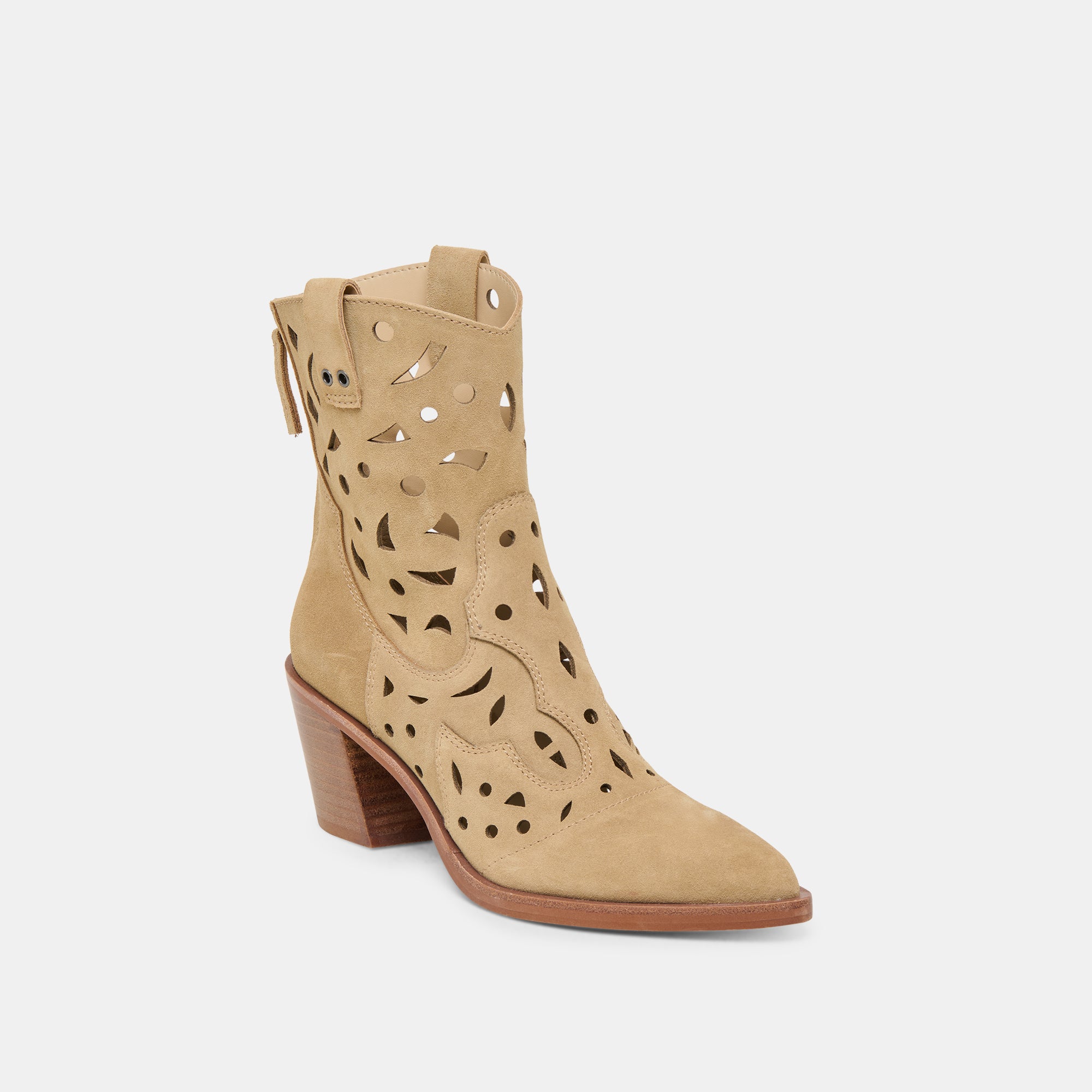 ZENOBI Women's DK Taupe Suede Booties - Comfortable Ankle Boots for Fall & Winter Fashion, Casual Outfits, and Office Wear