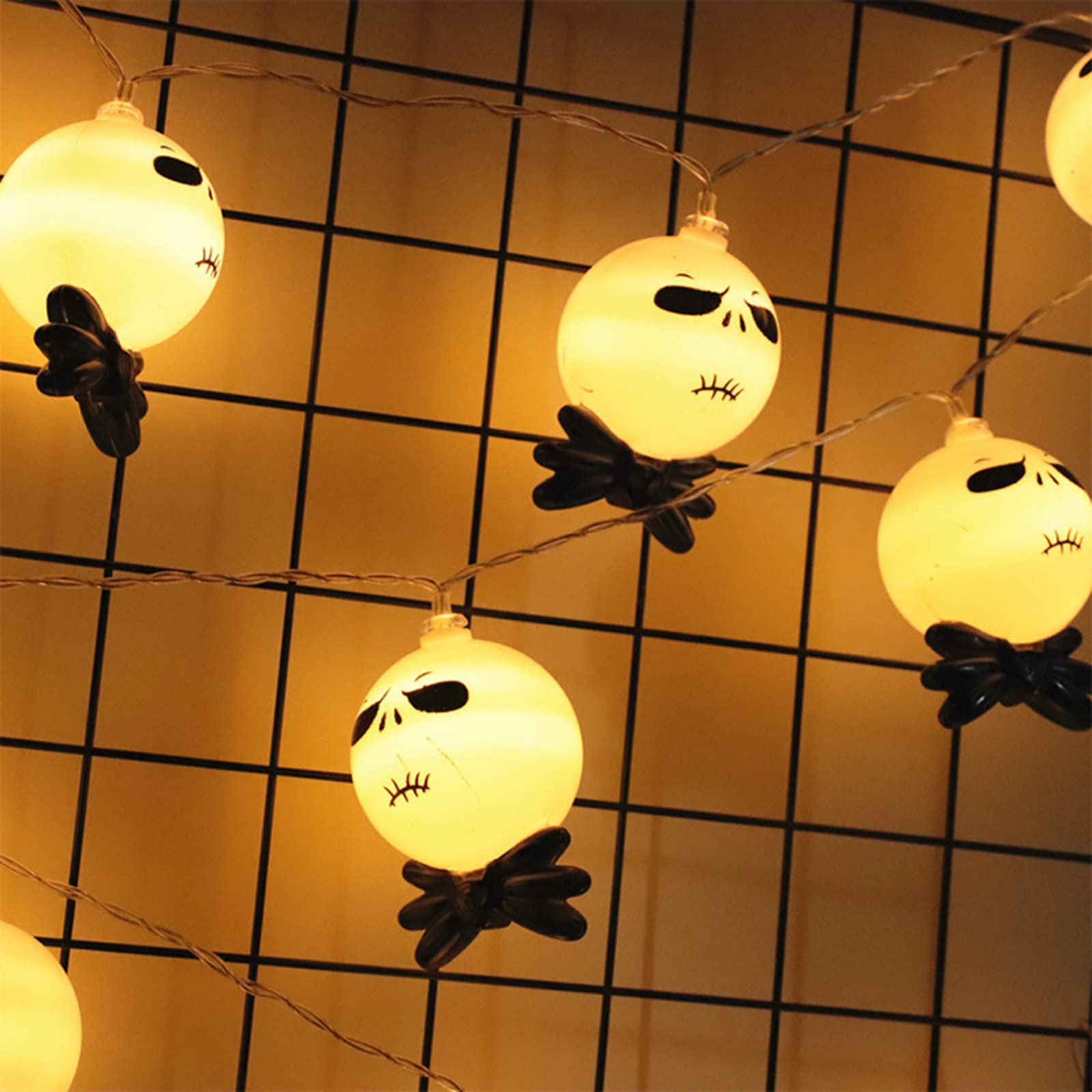 ANTIQUE Halloween LED String Lights - Grimace Ghost Eye Decorations, 3M x 20 Lamps for Spooky Party, Home & Outdoor Holiday Decor | Perfect for Halloween Parties, Porch Lighting & Haunted House Displays