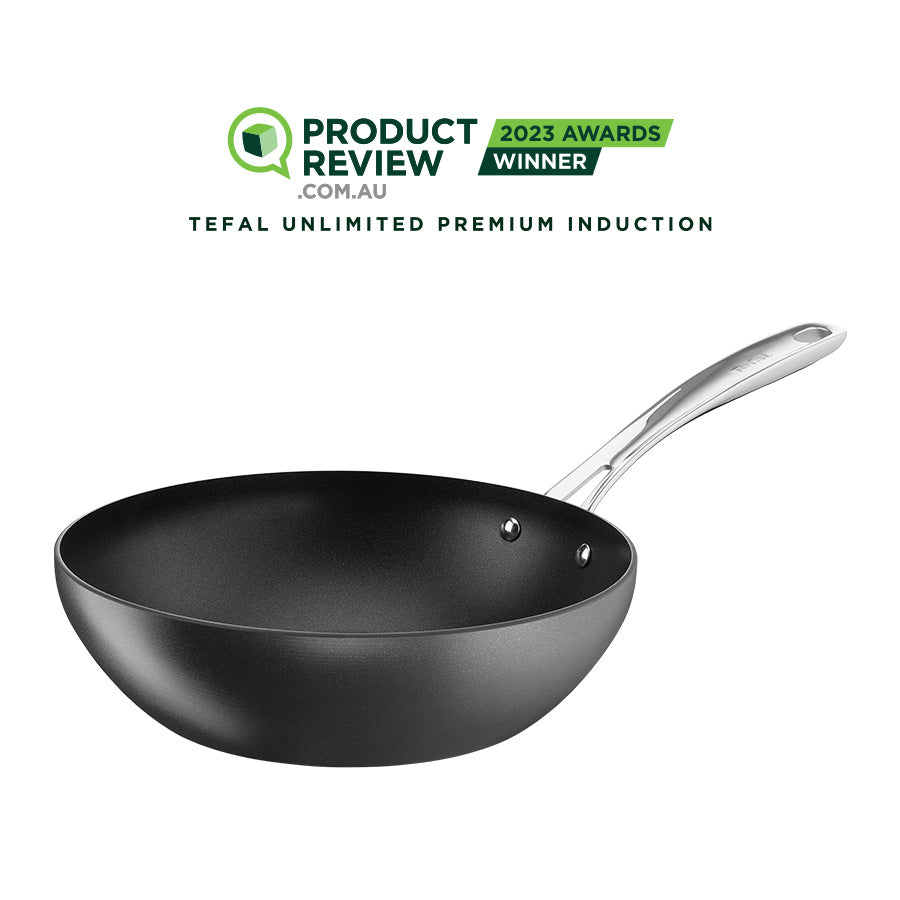 Tefal Unlimited Premium 28cm Non-Stick Induction Wok Pan - Professional Stir Fry Cooking for Asian Cuisine & Healthy Meals