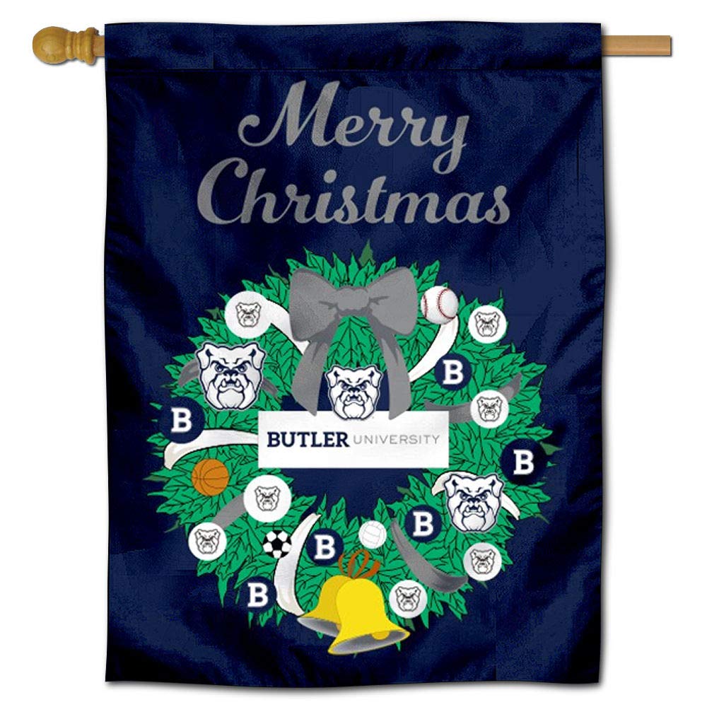 Butler Bulldogs Happy Holidays Christmas Banner Flag - Perfect for Home Decor, Game Day, and Holiday Celebrations