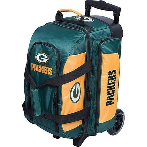 KR NFL Double Roller Bowling Bag - Green Bay Packers Team Design, Durable Rolling Sports Bag for Bowling Balls & Accessories - Perfect for Bowling Leagues, Tournaments & Team Events