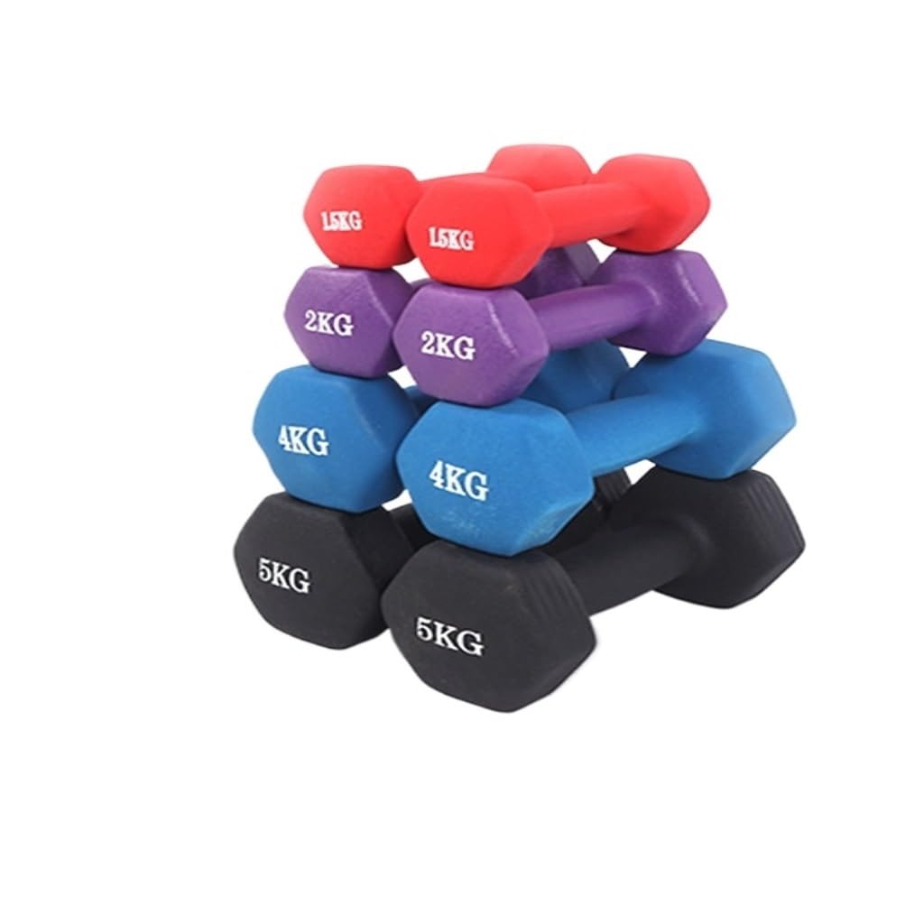 Hexagonal Dumbbells Set for Home Fitness - 4kg Purple Dumbbells for Men & Women - Perfect for Strength Training, Weightlifting & Home Workouts