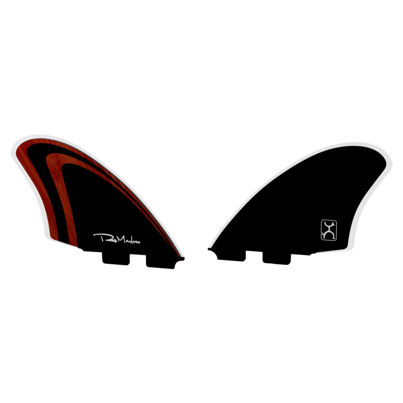 Endorfins TWIN Machado Twin Keel Double Tab Surfboard Fins - Red/Black - Compatible with FCSII Fin Box - Perfect for Shortboards and Performance Surfing