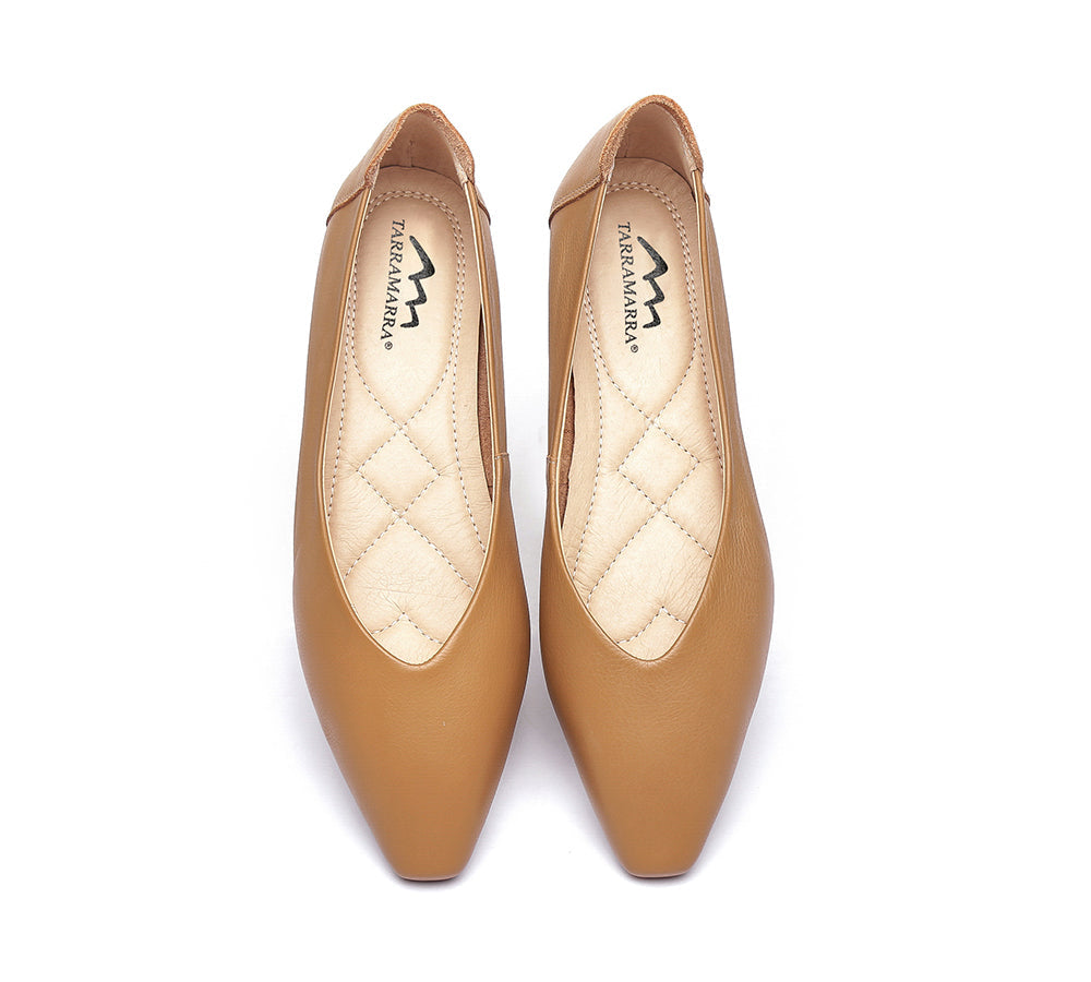 TARRAMARRA® Women's Genuine Leather Pointed Toe Ballet Flats - Everly Style | Comfortable & Elegant Shoes for Work, Office & Casual Outfits