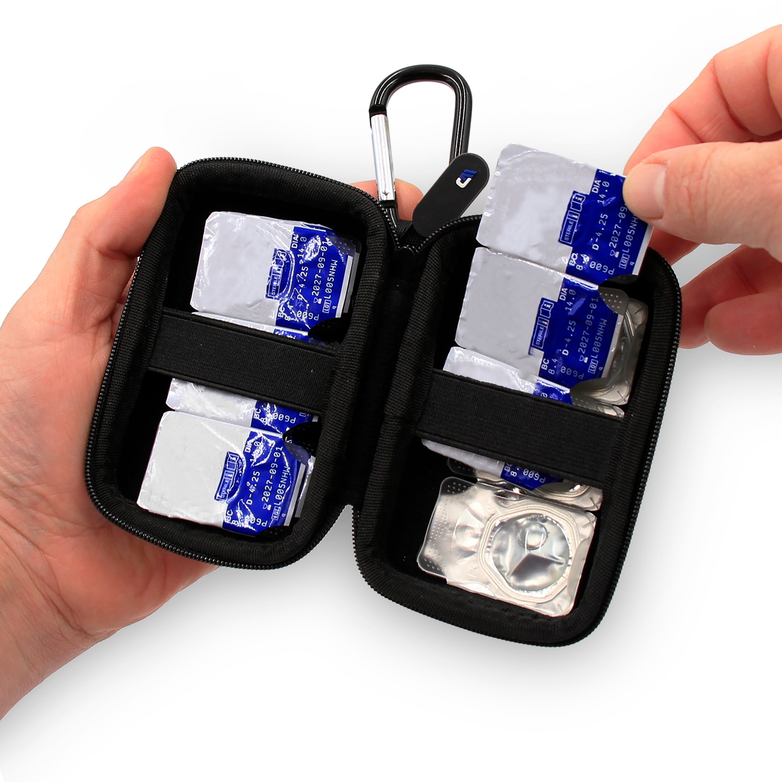 CASEMATIX Compact Travel Case for Contact Lenses - Holds 12 Daily Disposable Contacts - Dual Sided Storage with Mirror - Perfect for Travel, Gym & On-the-Go Lens Care