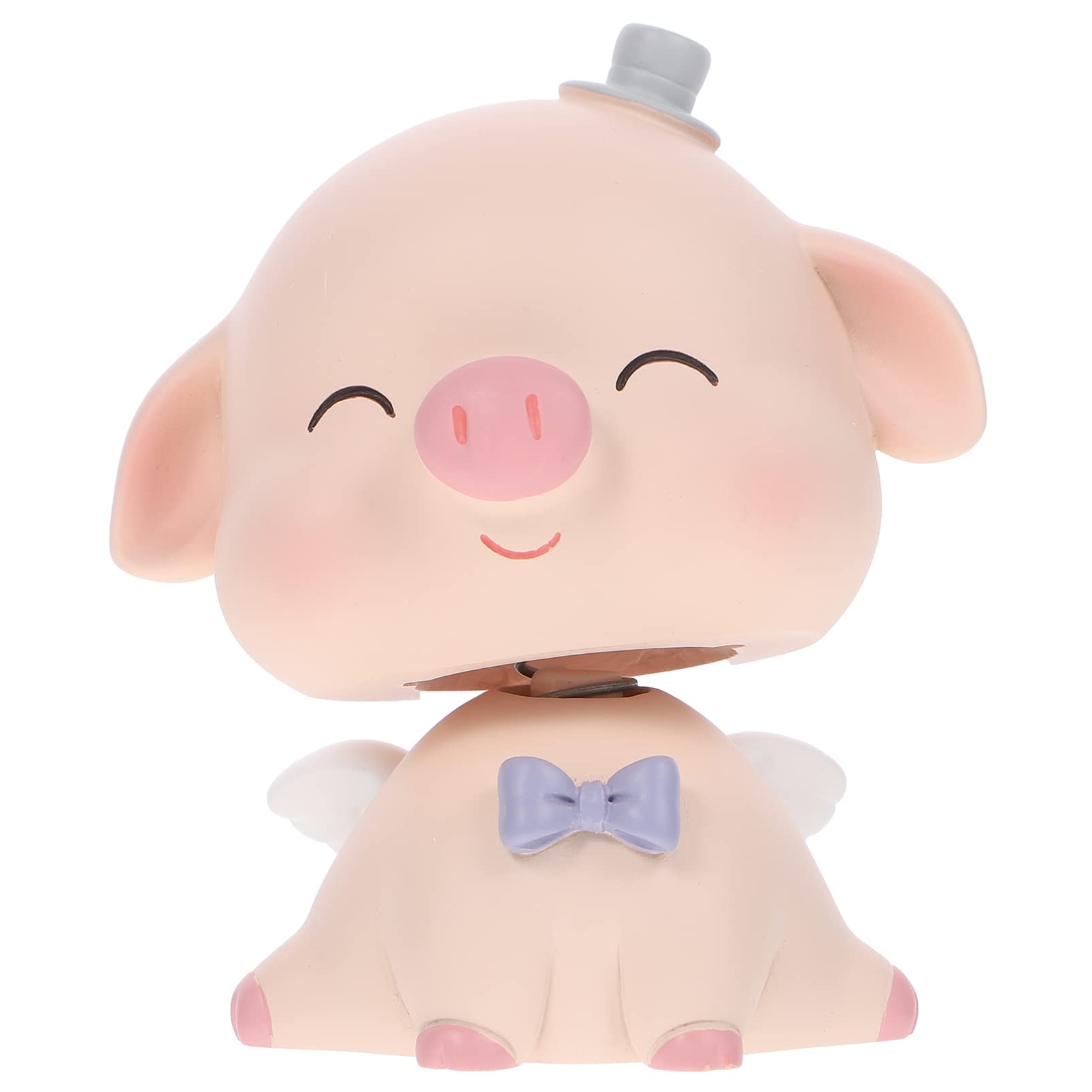 LIFKOME Pink Piggy Bobblehead Car Dashboard Decor - Cute Shaking Head Nodding Pig Doll Toy for Car Interior Decoration | Perfect for Dashboard, Office Desk & Gift Giving