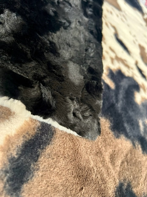 Luxury Brown Sugar Black Minky Blanket for Adults - Extra Wide 61x80 Inches - Ultra Soft & Cozy Throw for Bed, Couch, and Home Decor