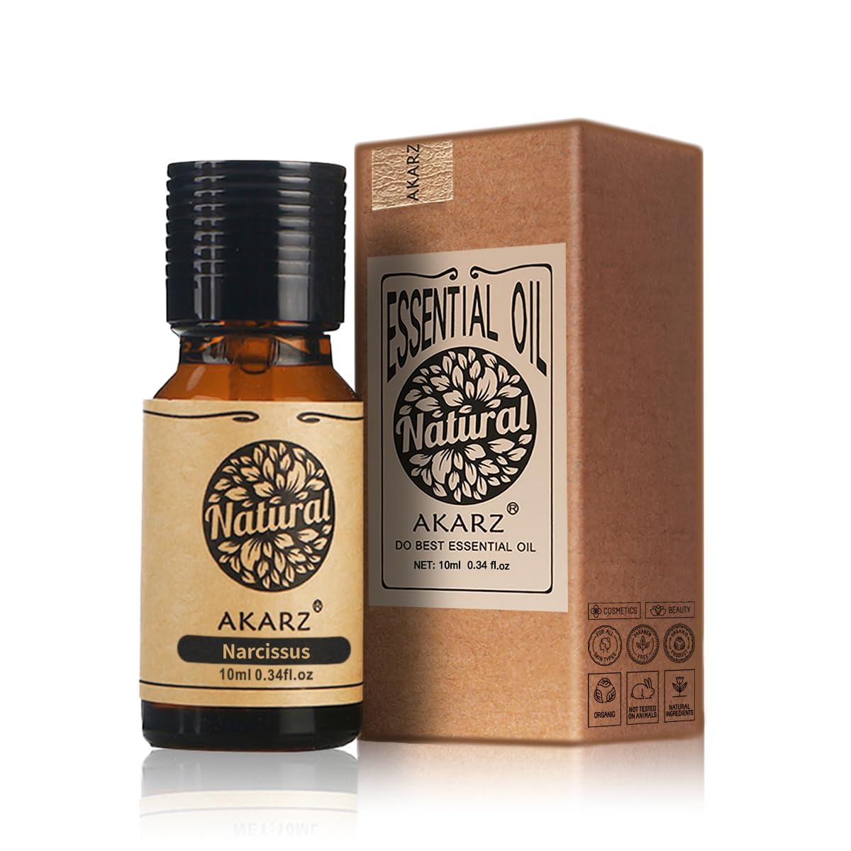 Pure Narcissus Essential Oil - 100% Natural & Organic for Skin, Hair & Body Care - Aromatherapy Diffuser, Massage, Candle & Soap Making - 0.34 Fl Oz (10ml) - Perfect for Relaxation, Spa & DIY Home Fragrance Projects