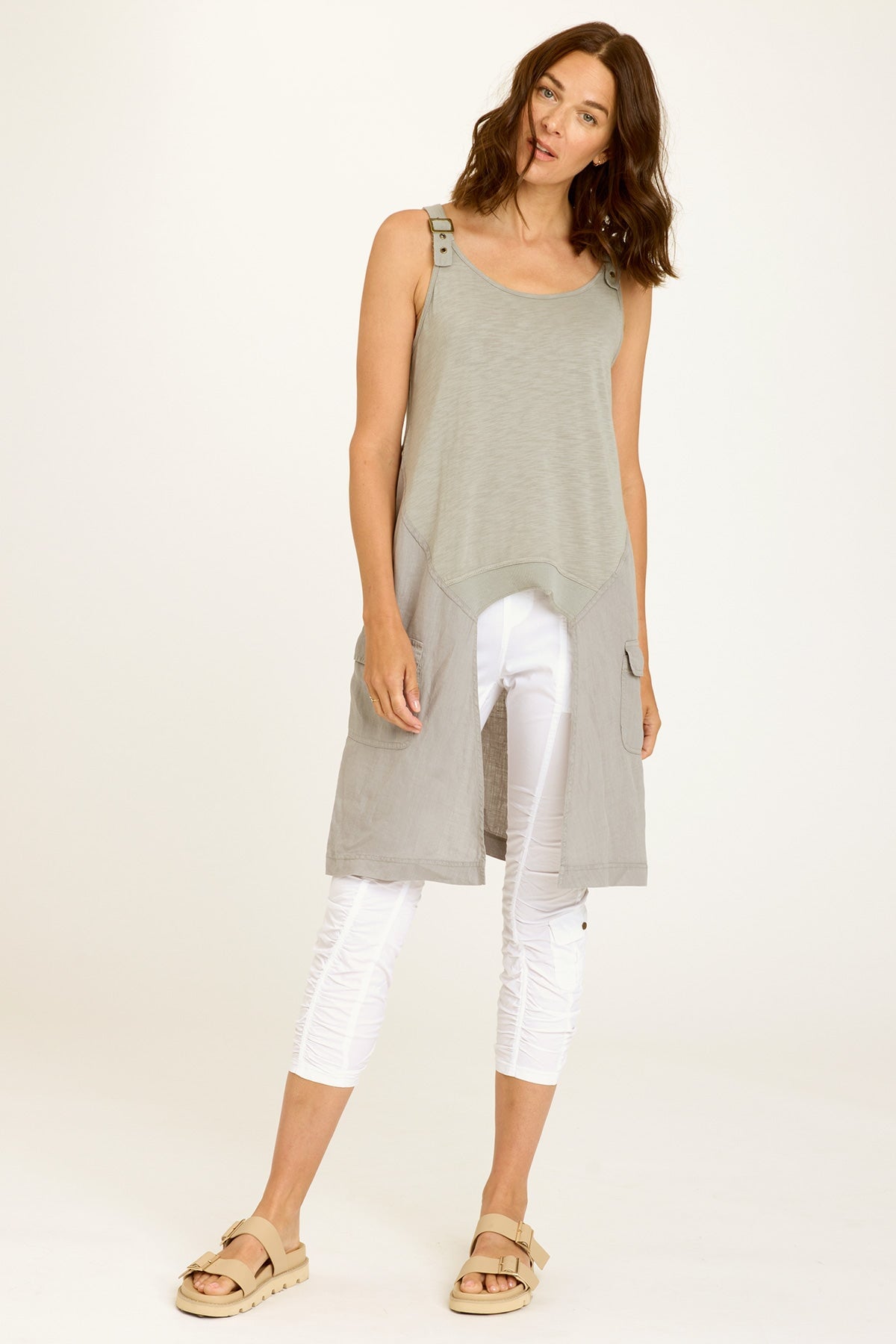 Finton Women's High Low Tank Top - Trendy Asymmetrical Hem Casual & Workout Shirt for Yoga, Gym, and Everyday Wear