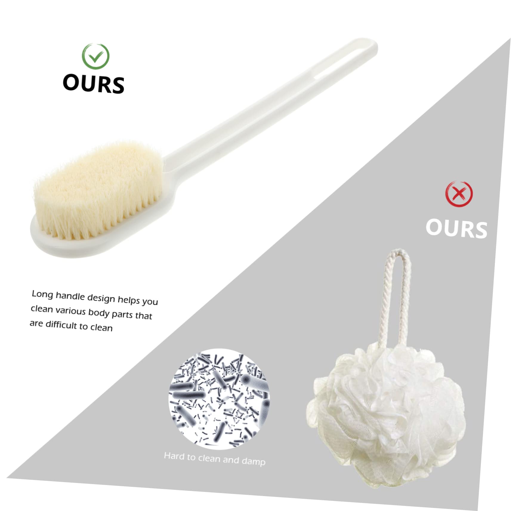 DOITOOL 3 Pack Exfoliating Back Scrub Brush - Soft Silicone Body Scrubber for Men & Women - Skin Cleansing Shower Brush with Nylon Bristles - Perfect for Exfoliation & Deep Cleaning in Bath or Shower