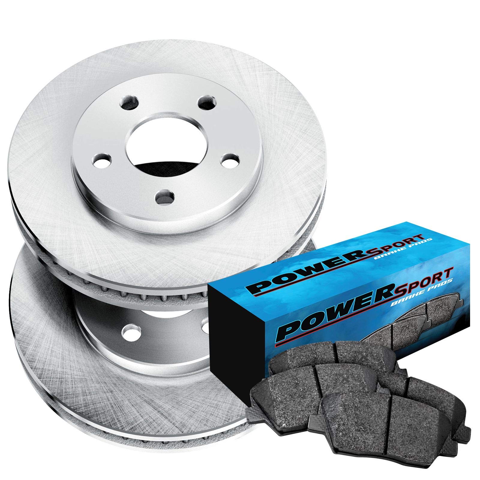 PowerSport Front Brake Pads and Rotors Kit - Semi-Metallic Brake System for 1995-2002 Land Rover Range Rover | Enhanced Stopping Power for Off-Road & City Driving