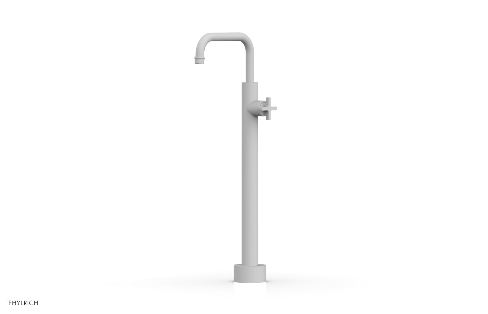 HEX MODERN Low Floor Mount Tub Filler with Cross Handle - Model 501 54 04 | Perfect for Modern Bathroom Renovations & Spa-Like Showower Experiences