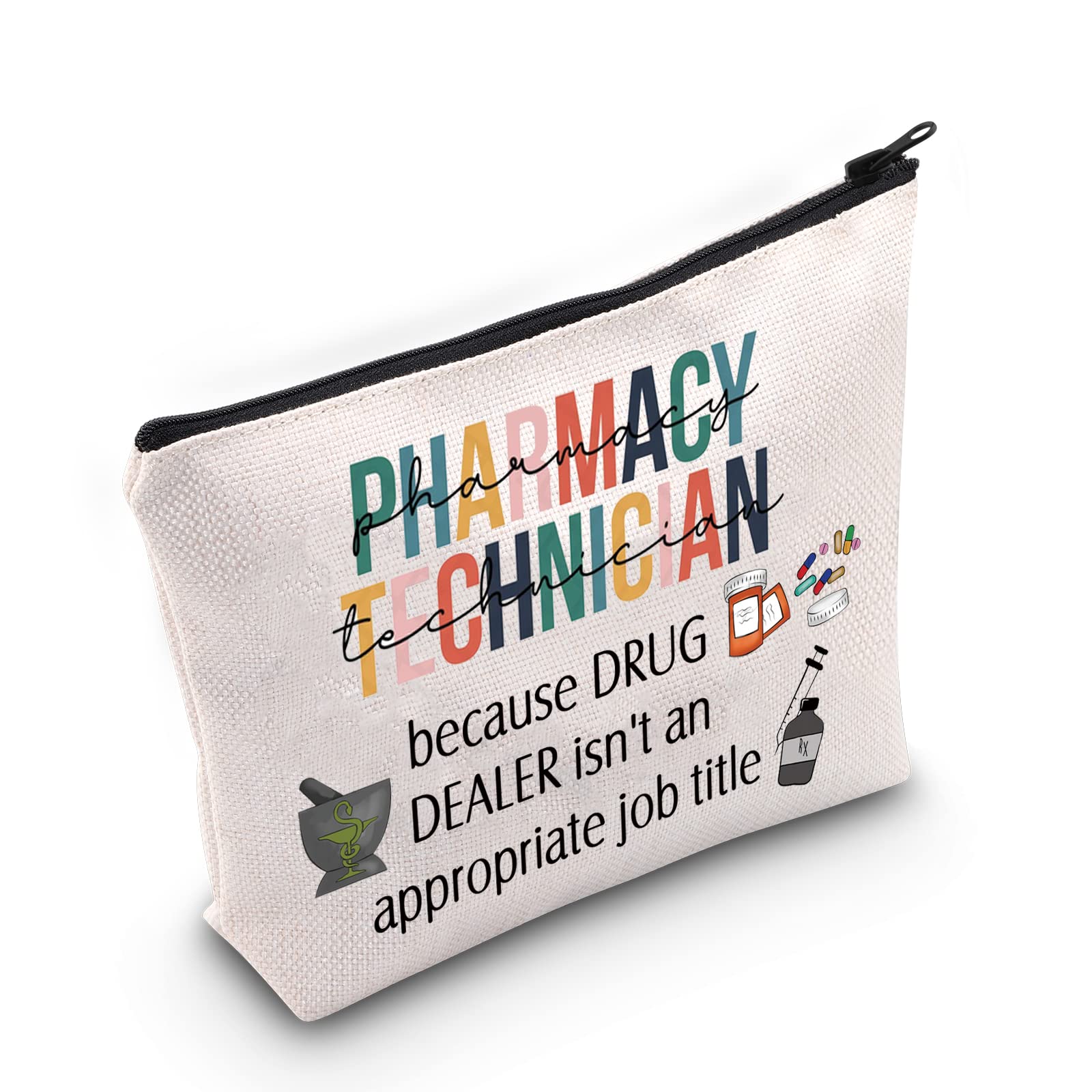 Pharmacy Technician Survival Kit - RX Toiletry Bag & Makeup Organizer with Zipper | Perfect Gift for Pharmacy Techs | Ideal for Clinical Rotations, Travel & Daily Essentials Storage
