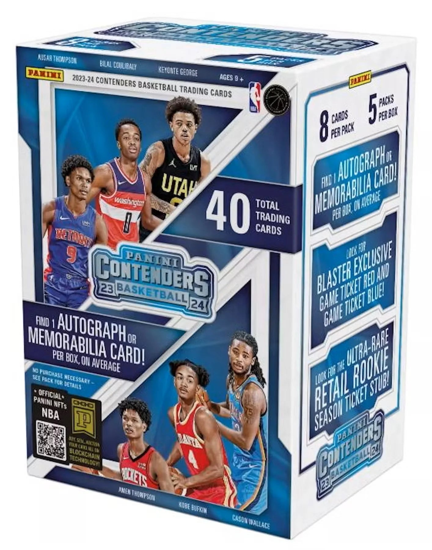 2023-24 Panini Contenders Basketball Blaster Box - NBA Trading Cards Collection for Collectors & Fans - Perfect for Gifts, Investments & Game Nights