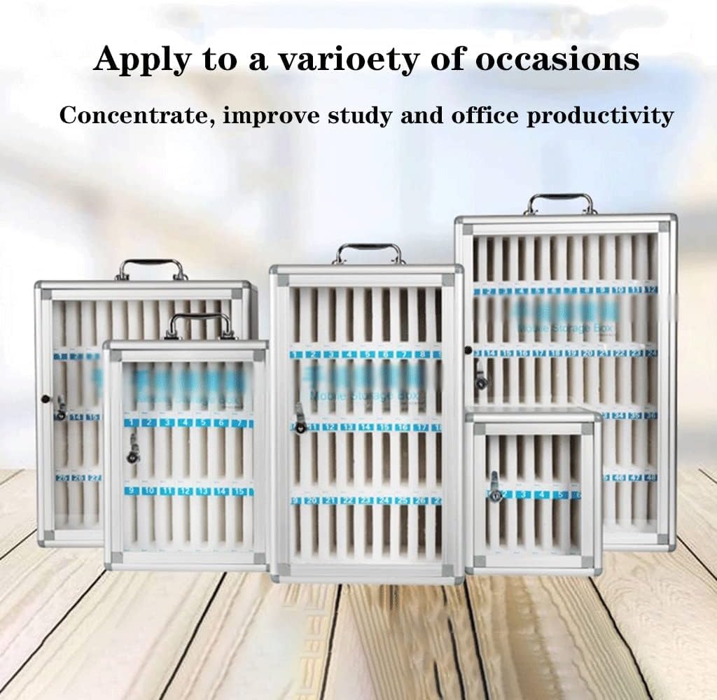 Lockable Wall Mounted Cell Phone Storage Cabinet - Secure Phone Holder Box with Carry Handle for Schools, Offices & Retail Stores (36 Slots)