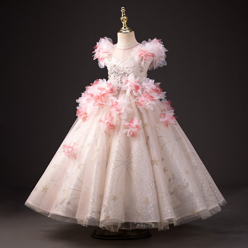 Adorable Baby Girl Flower Dress for Pageants & Birthday Parties - Toddler Princess Gown for Special Occasions & Photo Shoots