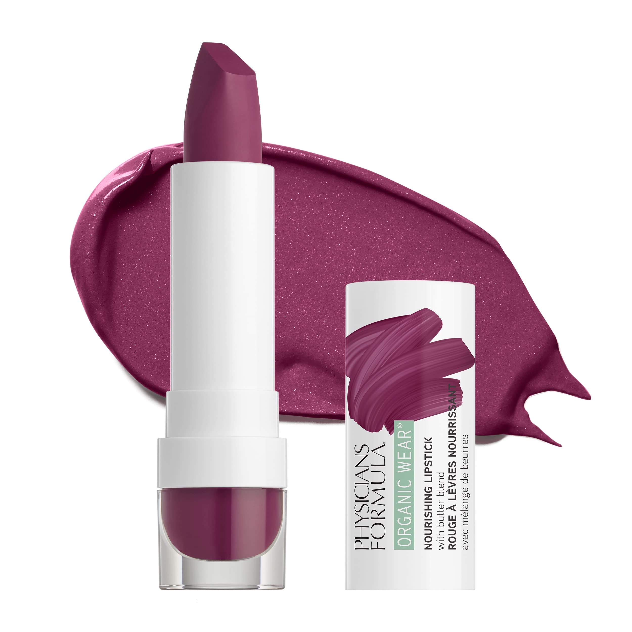 Physicians Formula Organic Wear All Natural Lipstick - Sugar Plum, Nourishing & Dermatologist Approved, Gluten Free, Vegan & Cruelty-Free - Perfect for Daily Wear & Special Occasions