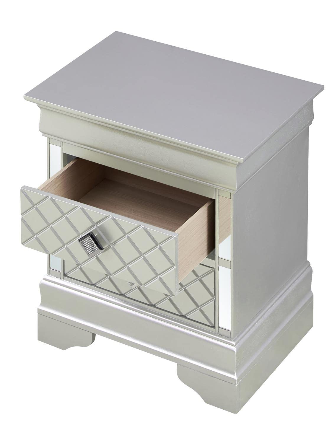 Verona 2-Drawer Champagne Nightstand with Soft-Close Drawers - Modern Bedside Table for Bedroom, Guest Room & Nursery - PF-G6700-N