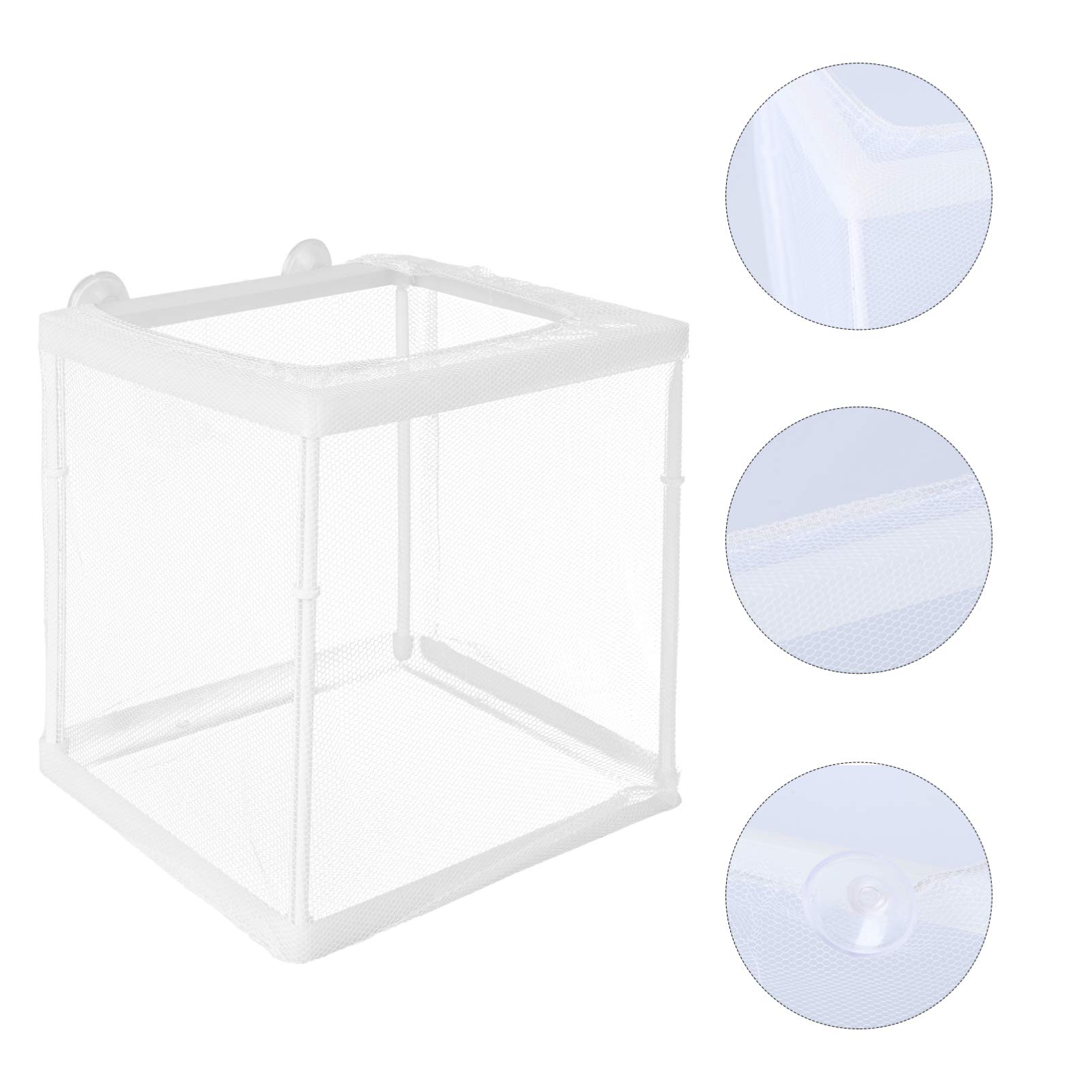 TEHAUX 1-Piece Fish Breeding Box with Net - Transparent Nursery Tank for Baby Fish, Aquarium Incubator with Water Dripping System - Ideal for Fish Tank Breeding, Fry Protection & Safe Environment (White) - Perfect for Home Aquariums, Fish Farms & Aquatic Hobbyists