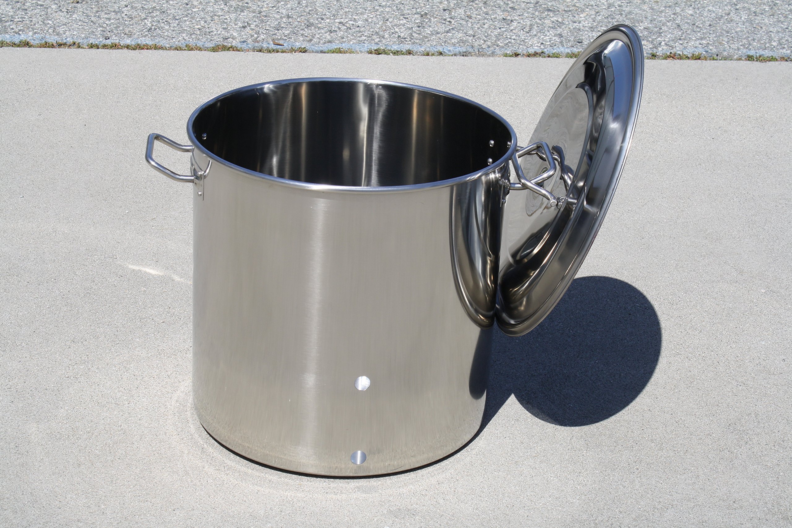 CONCORD 60 QT Stainless Steel Brew Kettle with 2 Precut Holes - 15 Gallon Homebrewing Equipment for Beer Making, Wort Boiling & Craft Brewing