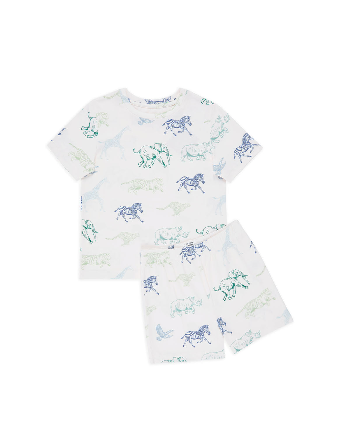 Kids Racing Animals Print Short Pajama Set - Soft Cotton Sleepwear for Boys & Girls - Perfect for Bedtime, Lounging & Sleepovers
