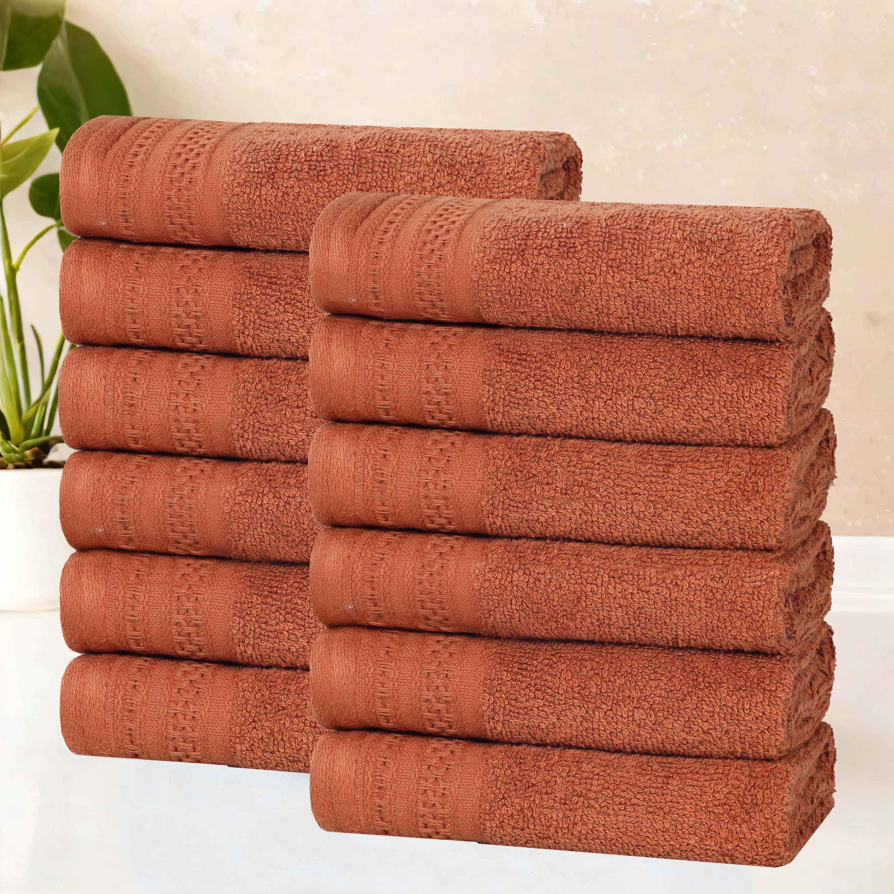 Premium Honeycomb Waffle Weave Cotton Face Towels - Ultra Soft & Absorbent Bath Towel Set of 12 for Spa, Gym, Travel & Luxury Home Use