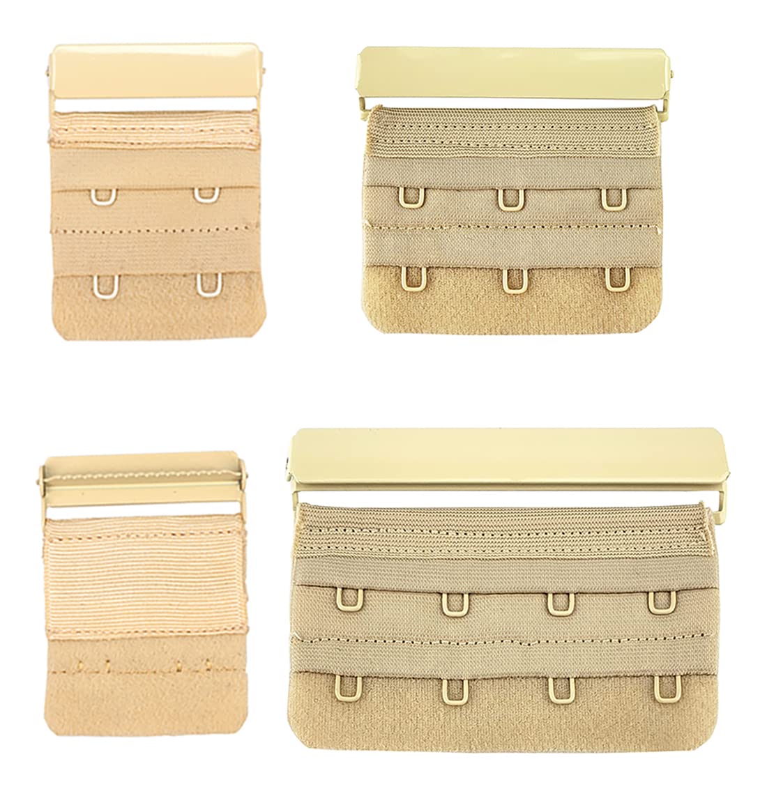Bra Back Band Reducer - 4 Row Beige Comfort Strap for Women | Back Pain Relief | Seamless Underwear Support | Perfect for Workouts, Yoga & Everyday Wear