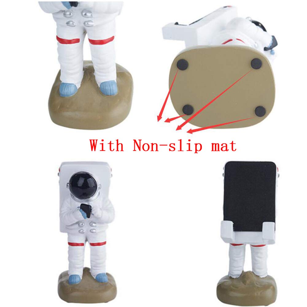 Upgraded Astronaut Style Cute Funny Phone Stand - Universal Resin Holder for iPhone, Android, Tablets & Desks | Perfect for Office, Home & Travel Use