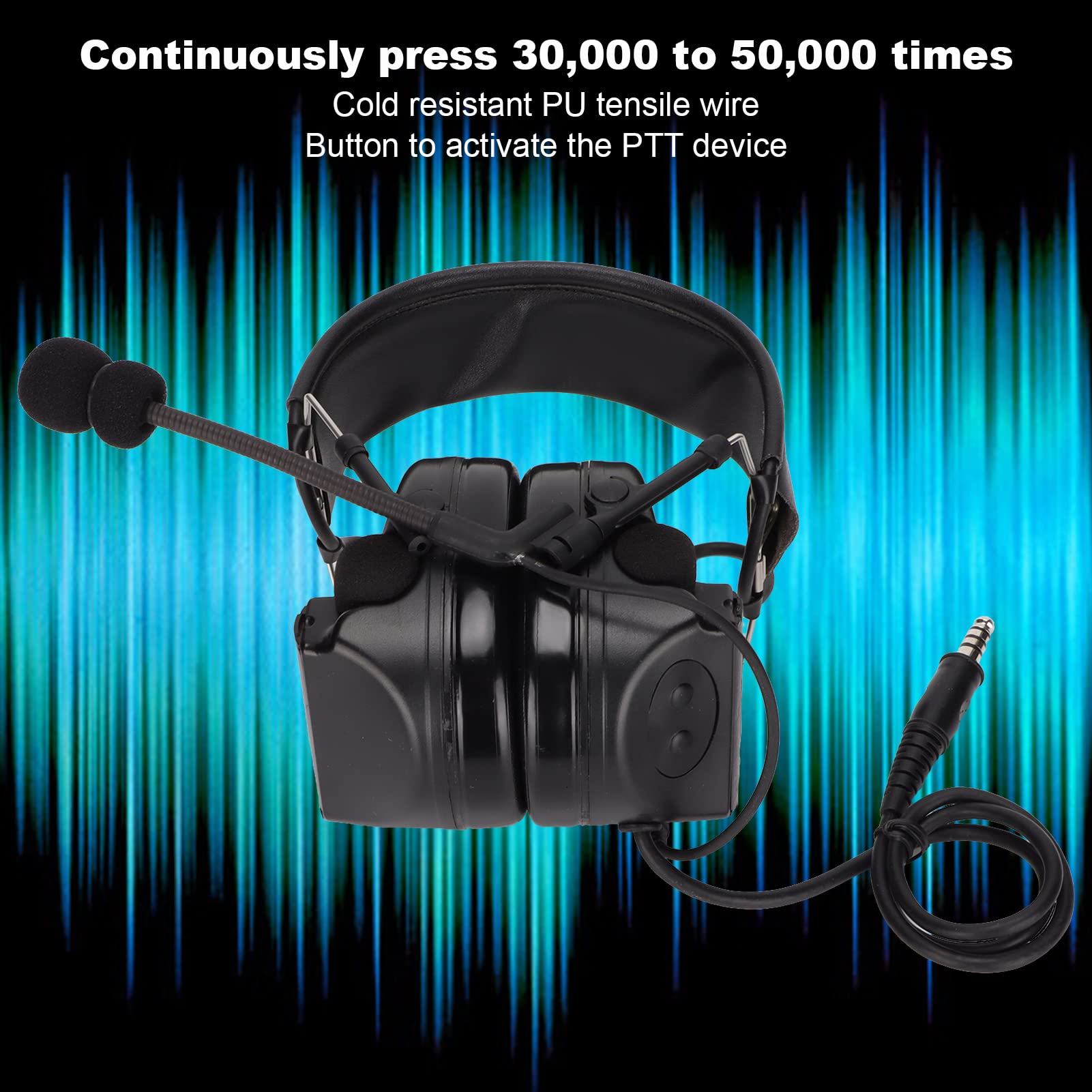 Premium Noise Cancelling Headphones with 7.1mm Silicone Earmuffs & Detachable Mic - U94 PTT Compatible for 3.5mm Mobile Phones (Black) - Ideal for Gaming, Calls, and Office Work