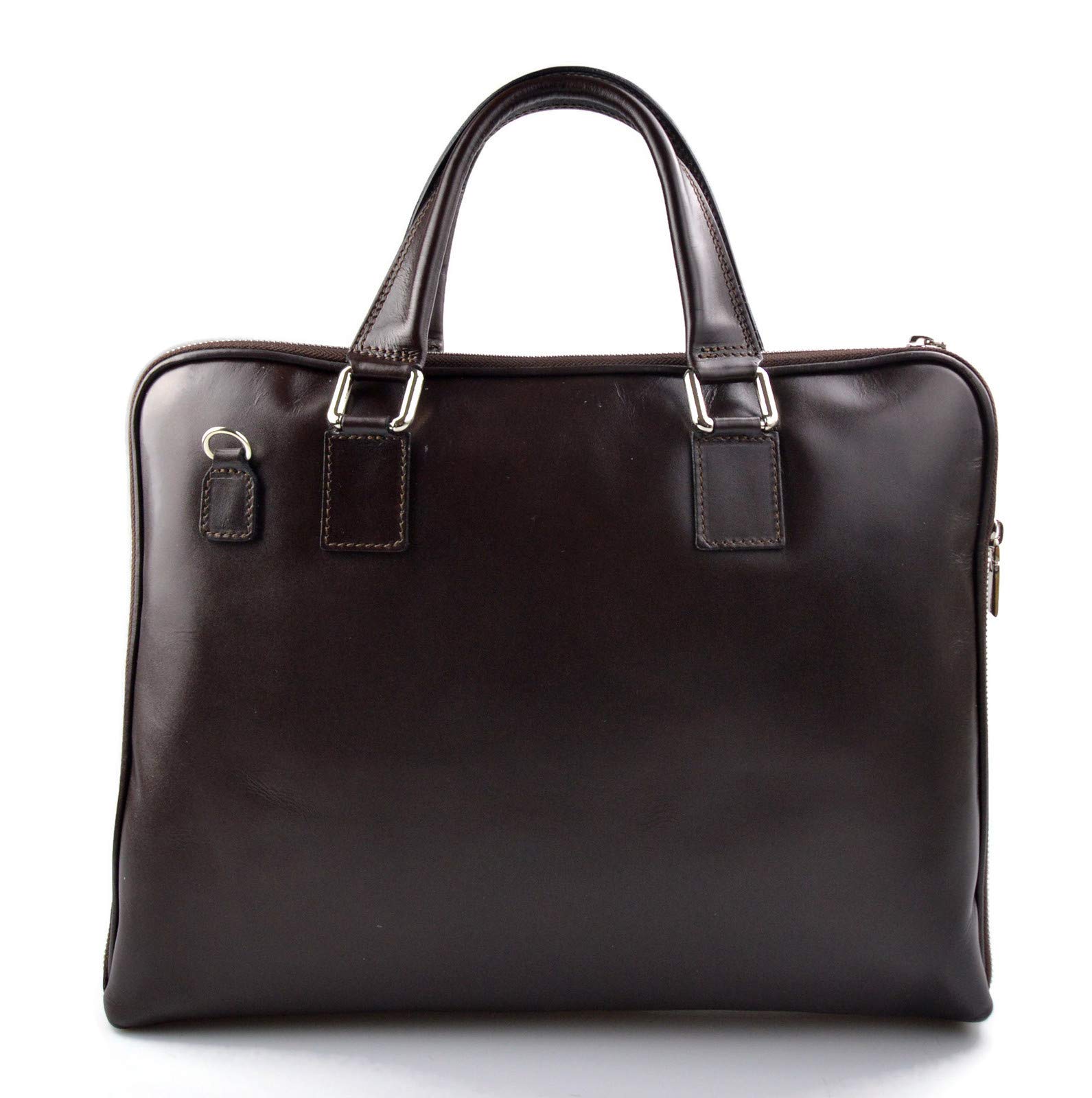 Genuine Leather Shoulder Bag for Women - Italian Made Dark Brown Messenger Purse with Adjustable Strap - Perfect for Office, Travel & Casual Use