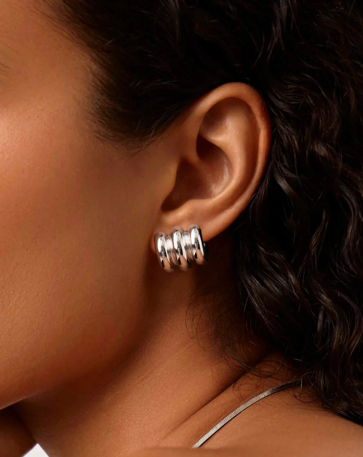Chubby Triple Small Hoop Earrings for Women - Silver Plated Dainty Jewelry - Perfect for Everyday Wear, Date Night & Gifts