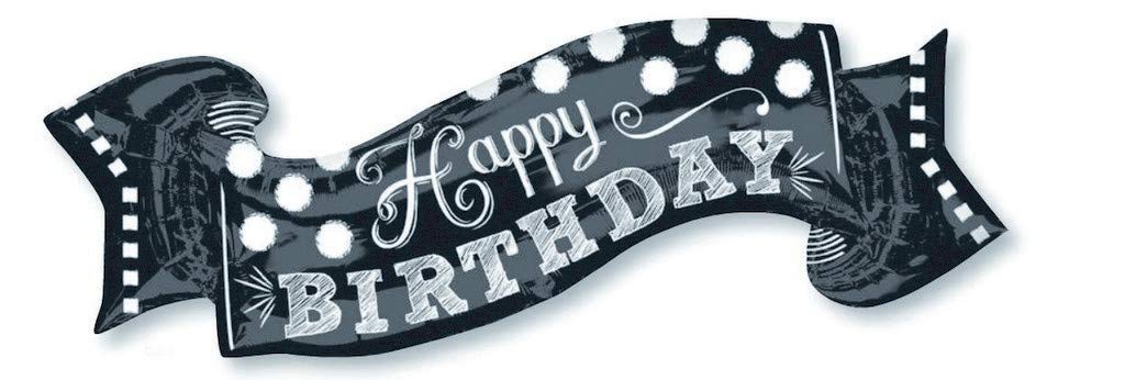 Jumbo Chalkboard Birthday Balloon - Reusable Happy Birthday Decor with Chalk Marker - Perfect for Parties, Baby Showers & Anniversary Celebrations