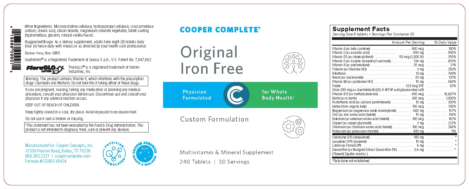 Cooper Complete Original Multivitamin Iron Free & Advanced Omega-3 - Daily Multivitamin Mineral & Fish Oil Supplement - 30 Day Supply - Supports Heart Health & Immune System for Active Adults