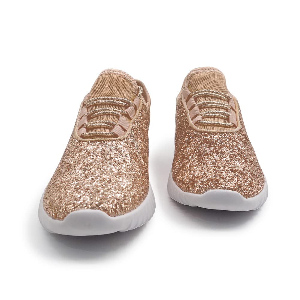 K KIP WOK Women's Fashion Glitter Slip-On Sneakers - Lightweight Running Tennis Walking Shoes for Women | Perfect for Gym, Workout, Casual Wear & Daily Activities