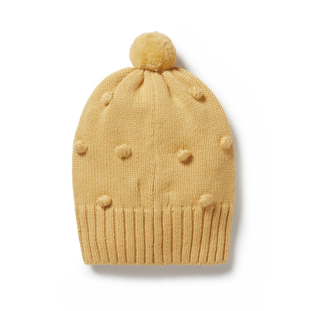 Warm Dijon Knitted Bauble Hat for Women - Cozy Winter Beanie with Pom Pom - Perfect for Cold Weather, Outdoor Activities & Fashion Accessories