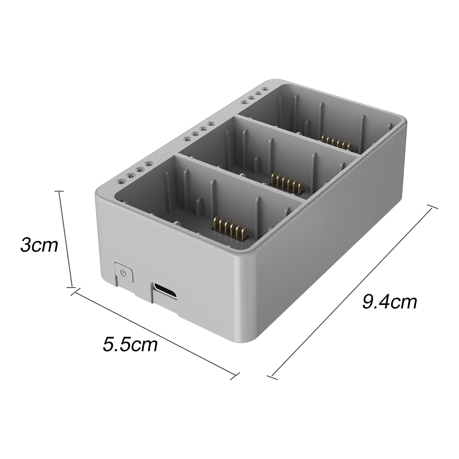 Fiorky 3-in-1 Fast Charging Dock for DJI Mini 3 Pro - Plastic Battery Charger with 3 Slots | Perfect for Travel, Outdoor Photography & Drone Enthusiasts