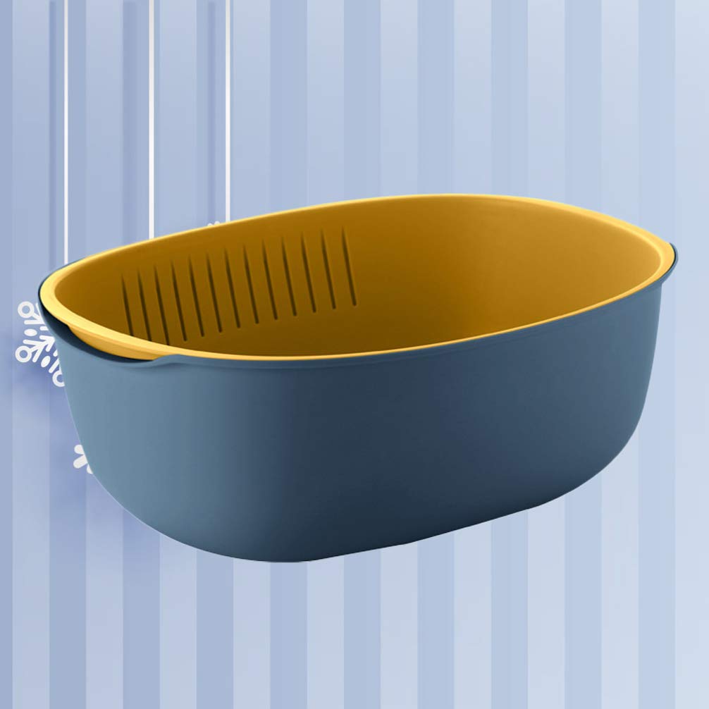 Cabilock 1-Piece Sink Strainer Basket - Multi-Purpose Fruit & Vegetable Colander, Rice Washing & Storage Container, Over-Sink Drain Basket for Kitchen Use - Perfect for Washing Produce, Draining Pasta, and Organizing Small Kitchen Items