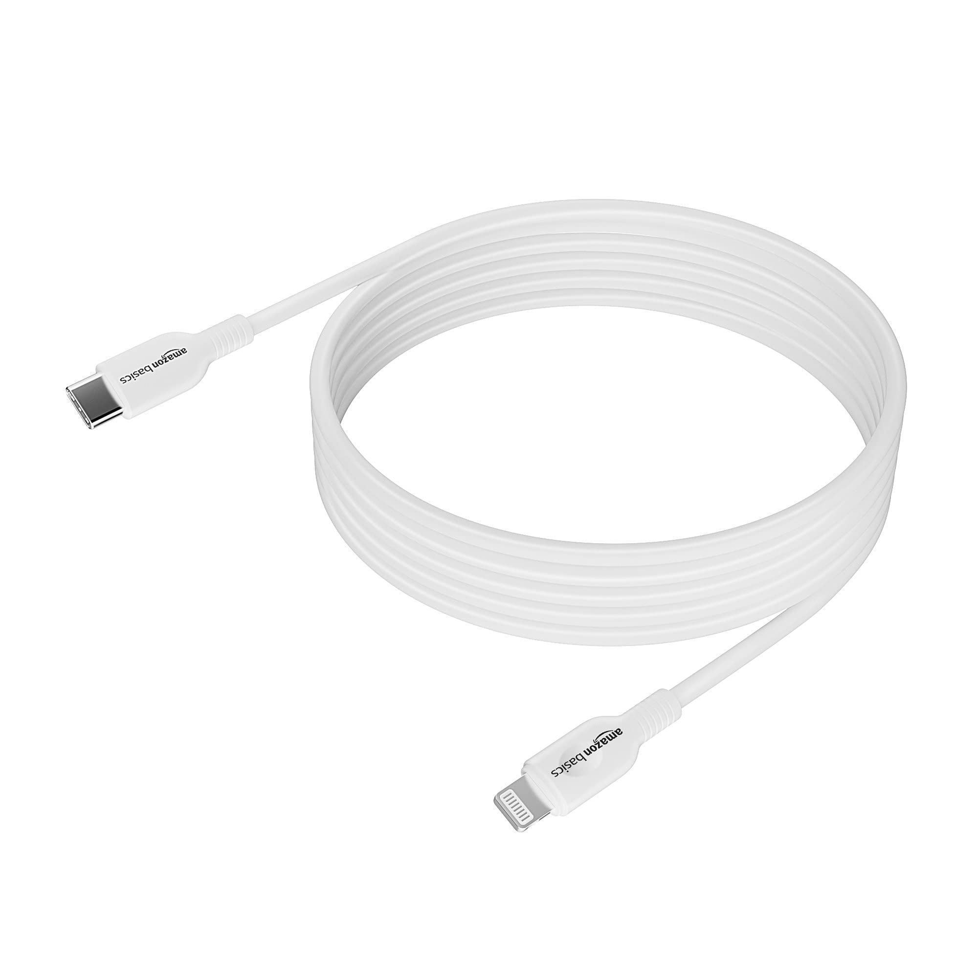 Amazon Basics USB-C to Lightning Cable - MFi Certified Fast Charging Adapter (2m/6.6ft, White) - Perfect for iPhone Charging, Car & Home Use, Data Sync with iPad & iOS Devices