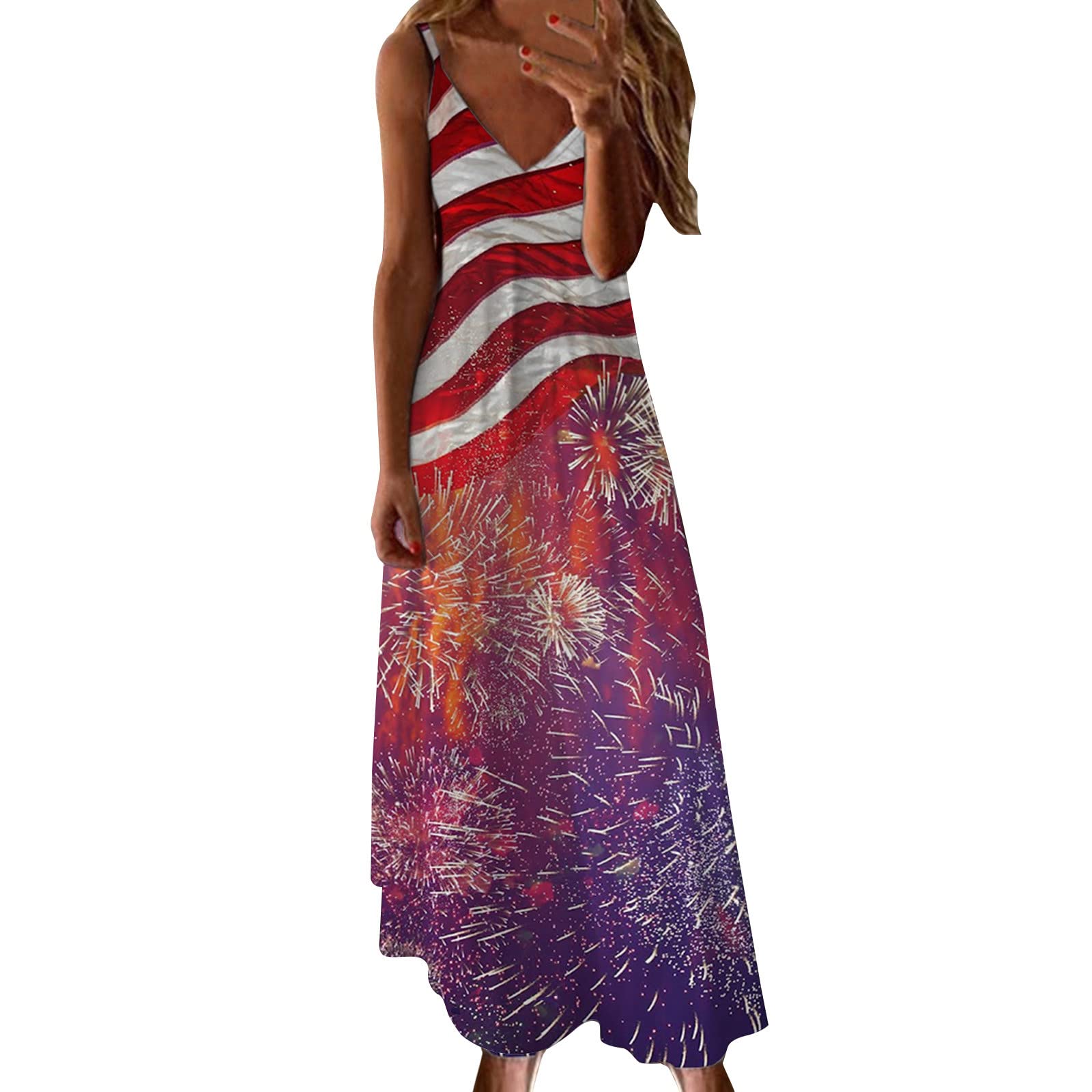 MIYUE Women's Summer Casual Sleeveless Suspenders Printed Dress - Beach Vacation, Outdoor Party, Date Night Outfit 2022 | SCAI144KST