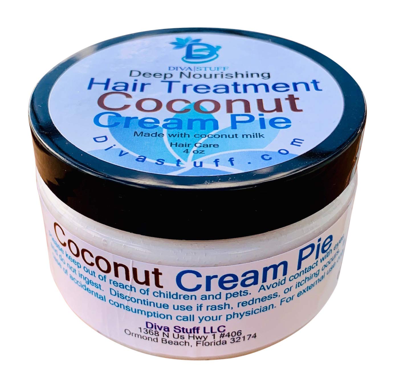 Diva Stuff Coconut Milk Deep Nourishing Hair Treatment - 4oz | Natural Hydrating & Repairing Hair Mask for Dry, Damaged Hair | Perfect for At-Home Spa Days & Post-Color Care