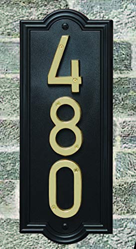 HY-KO Products BR-42PB/0 Polished Brass House Number 0 (Zero) - 4 Inch Modern Address Plaque for Home, Mailbox & Front Door Decoration