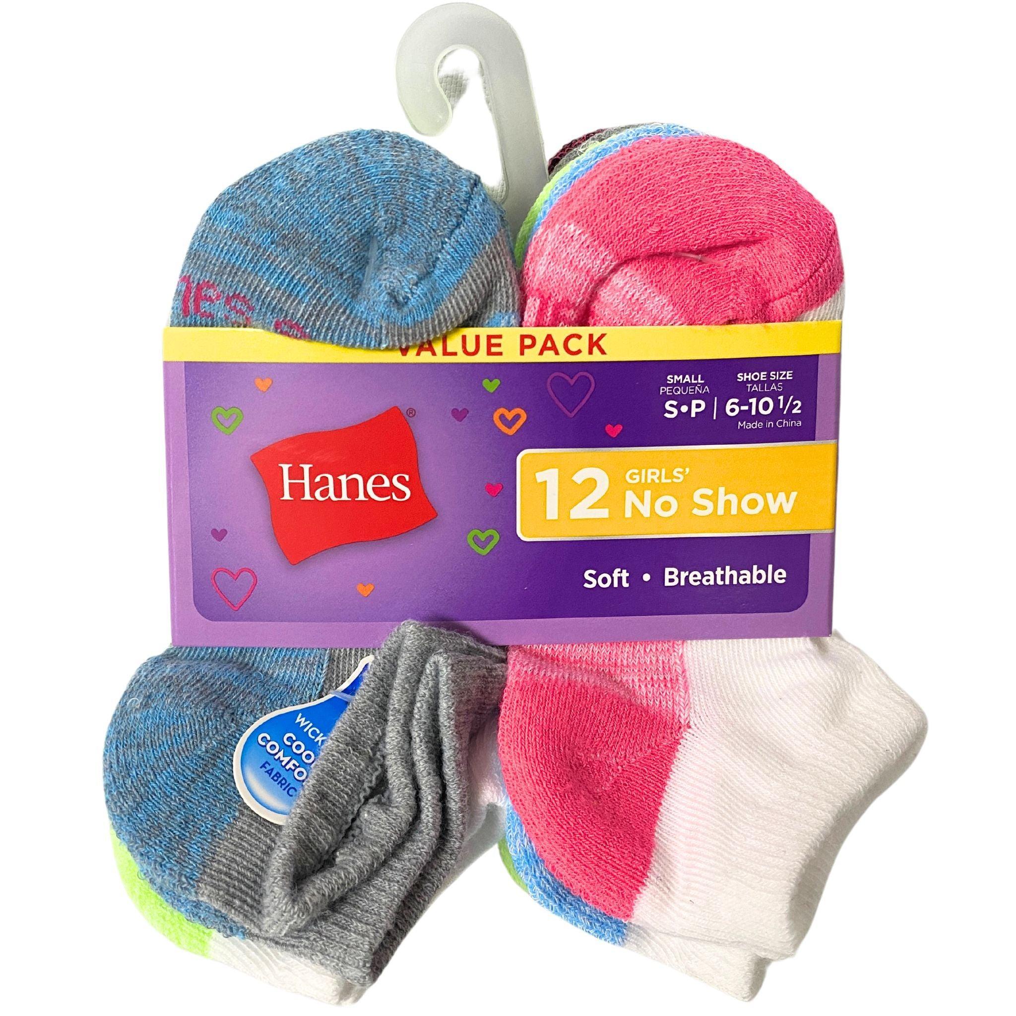 Hanes Girls' Cotton Socks 12-Pair Pack (24 Packs/Case) - Soft & Comfortable School & Everyday Wear for Kids