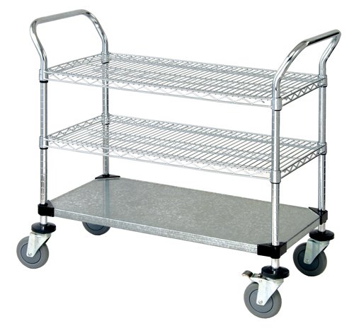 3-Tier Chrome Wire Utility Cart - 18