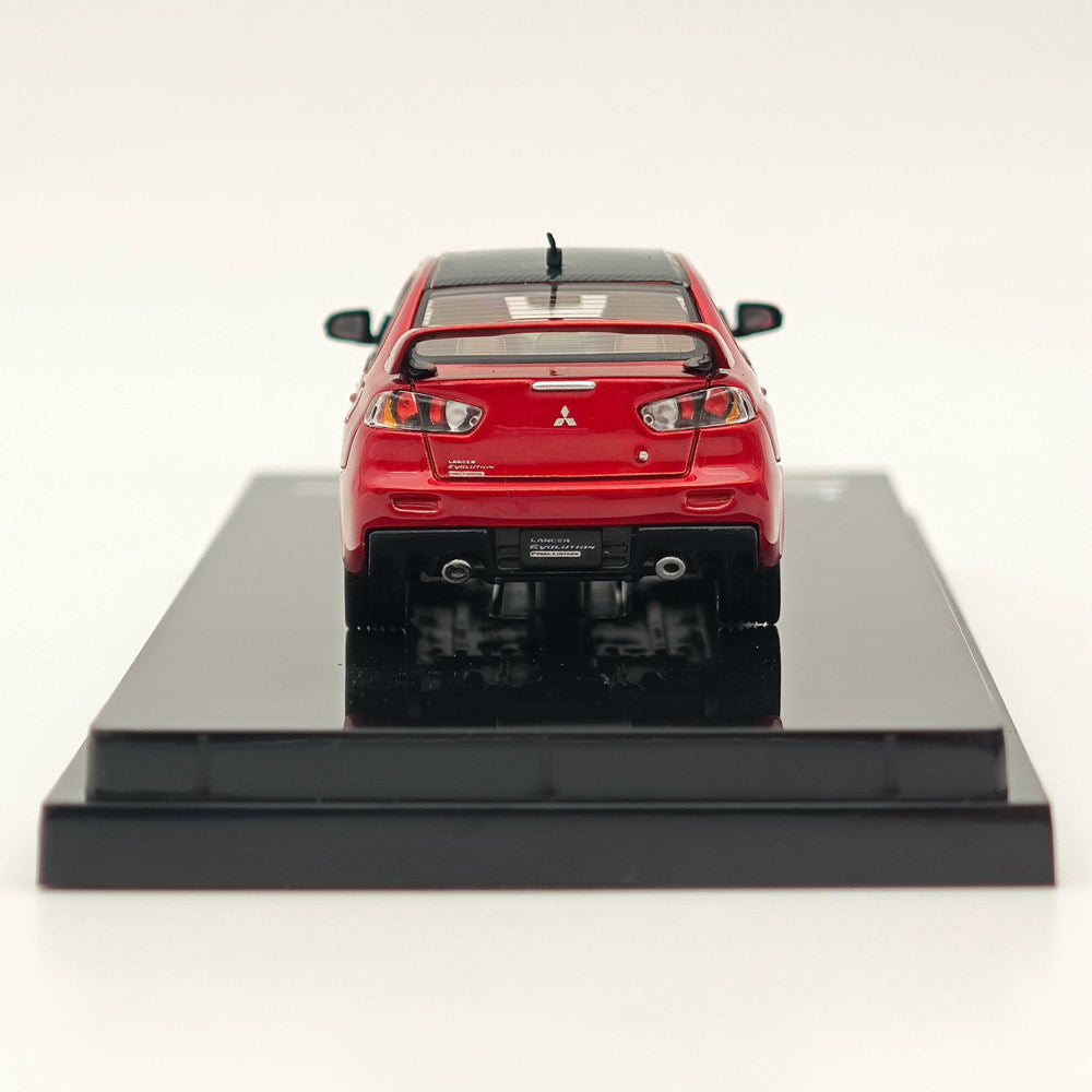 1/64 Mitsubishi Lancer Evolution X Final Edition Diecast Model Car - Red Metallic with Carbon Roof | Limited Collector's Edition HJ642053BR by Hobby Japan | Perfect for Display, Racing Enthusiasts & Scale Model Collections