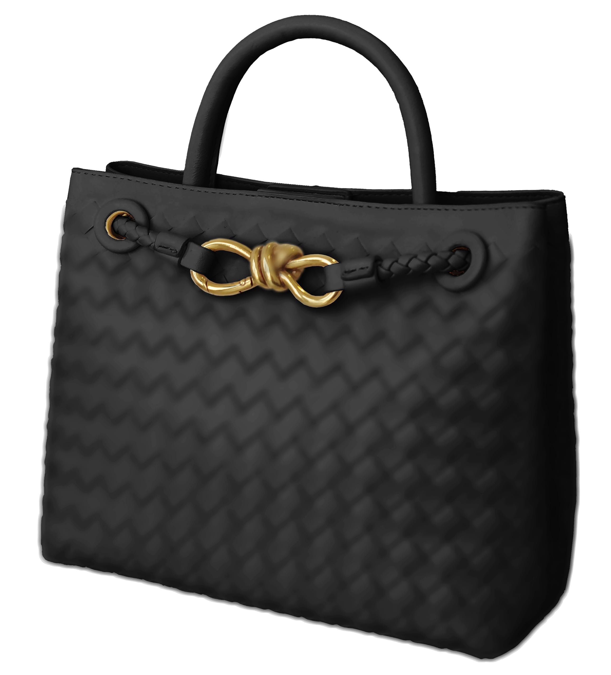 Stylish Women's PU Leather Handwoven Woven Shoulder Bag - Elegant Bowknot Design Crossbody Tote Purse for Daily Use, Shopping & Travel Accessories