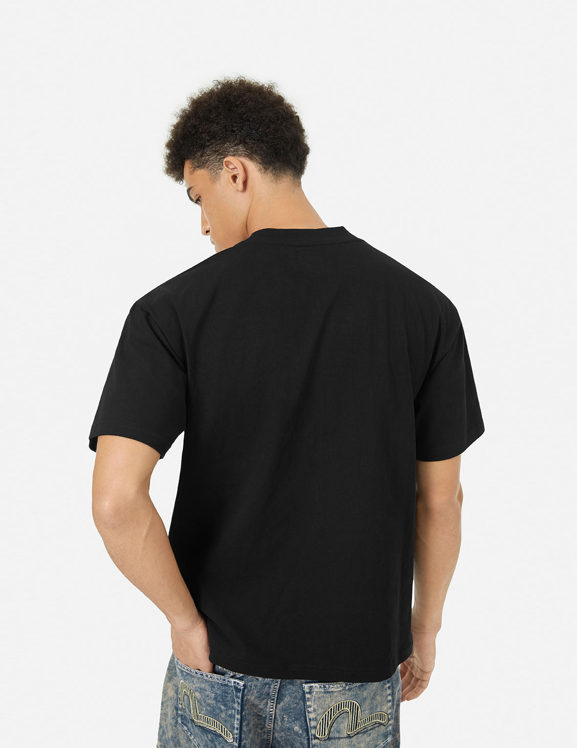 Rhinestone Logo & Godhead Print Relaxed Fit T-Shirt for Men - Casual Streetwear, Graphic Tee for Everyday Wear