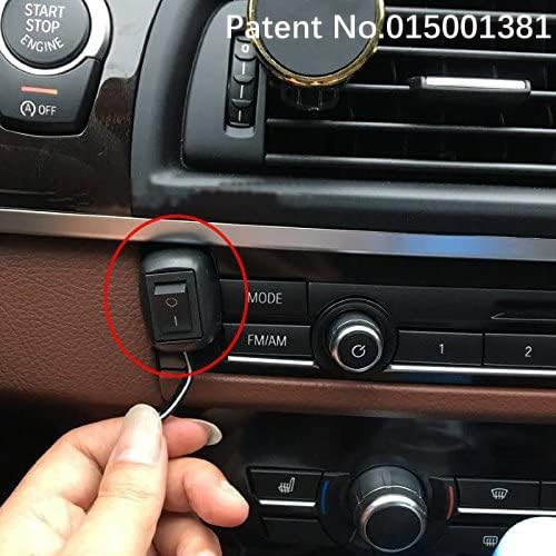 12V-220V/10A SPST Waterproof Toggle Switch with 1m Wire - Round Push Button On/Off Switch for Fog Lights, LED Light Bars, Neon Lights - Ideal for Automotive, Marine & DIY Lighting Projects