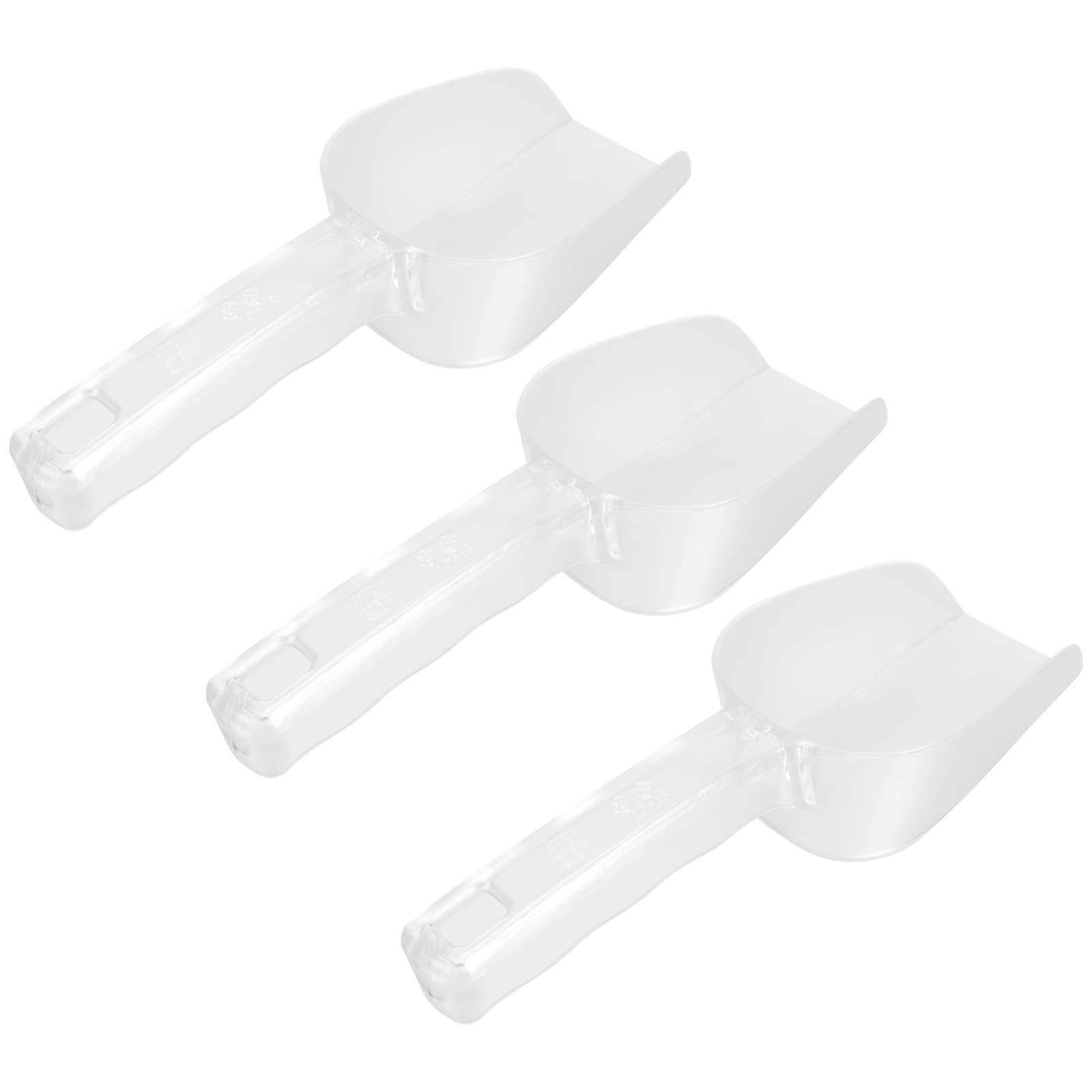 Cabilock 3pcs Acrylic Kitchen Scoops - Durable Square Flour Shovels & Thick Ice Scooper for Ice, Candy, Powders, Coffee, Tea - Perfect for Baking, Cooking, and Beverage Preparation